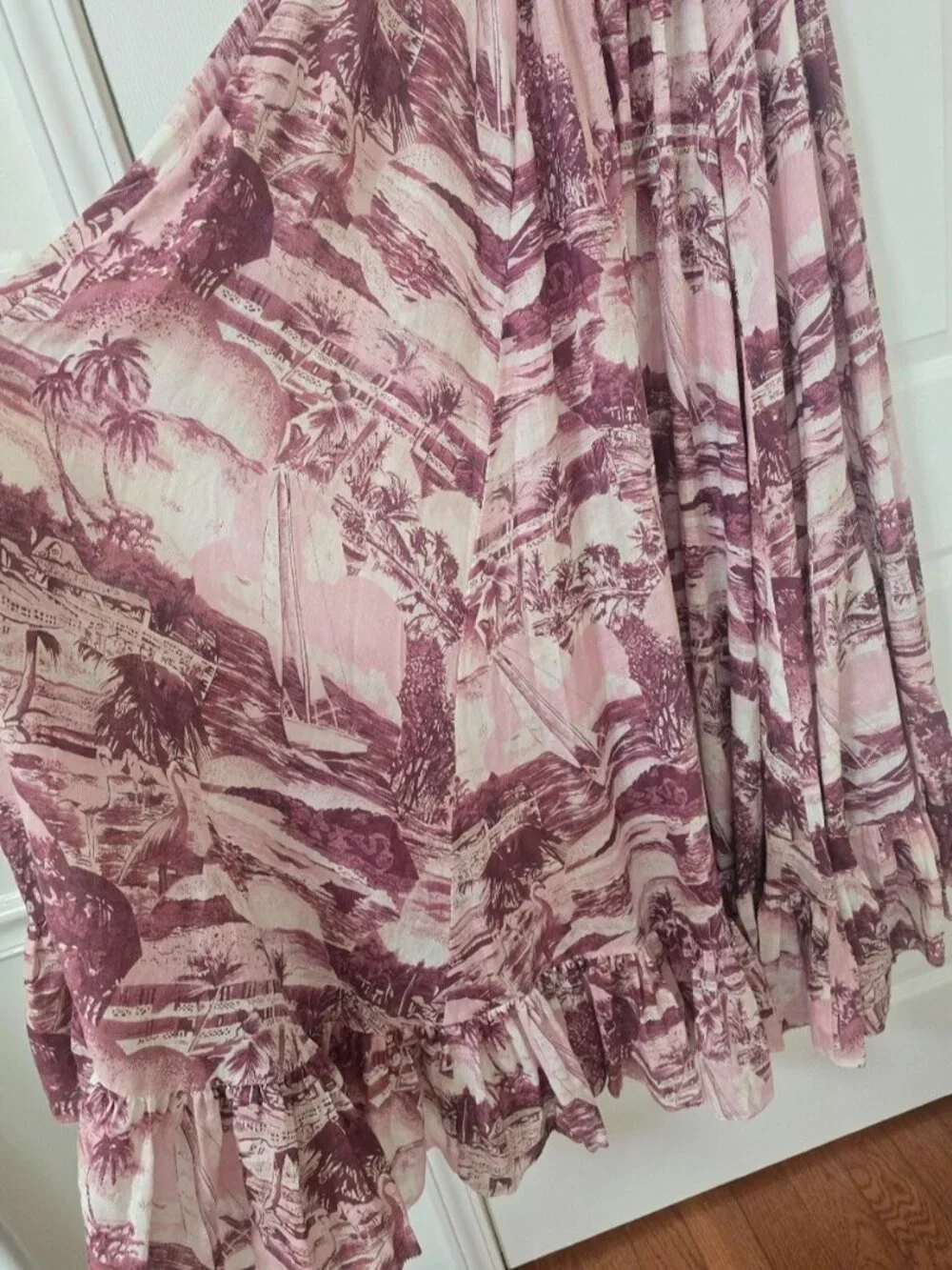 Zimmermann Kali Hawaiian Knotted Printed Linen Halter Maxi Dress Size 6 - Picture 3 of 4